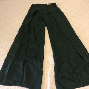 Forest green wide leg pants